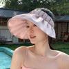 Folded big-brimmed empty top hat, high-end face-showing small shell hat, summer outdoor foldable sunscreen sun hat children