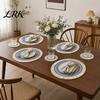 Pastoral Home Decor Mats Vintage Round Coasters, Cotton Linen Placemats, Soft Jute Rustic Style Coasters Tassels Drink Mats, Handwoven Table