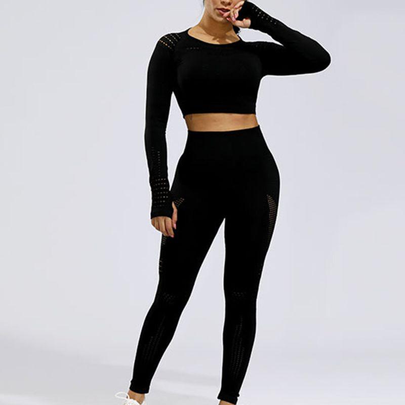 2 Stück Damen Trainingsanzug Set Langarm Tops