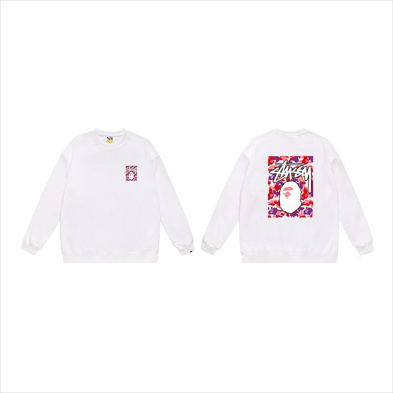 Unisex lässiger übergroßer Rundhals-Pullover mit Schriftzug-Print leichter Baumwoll-Hoodie