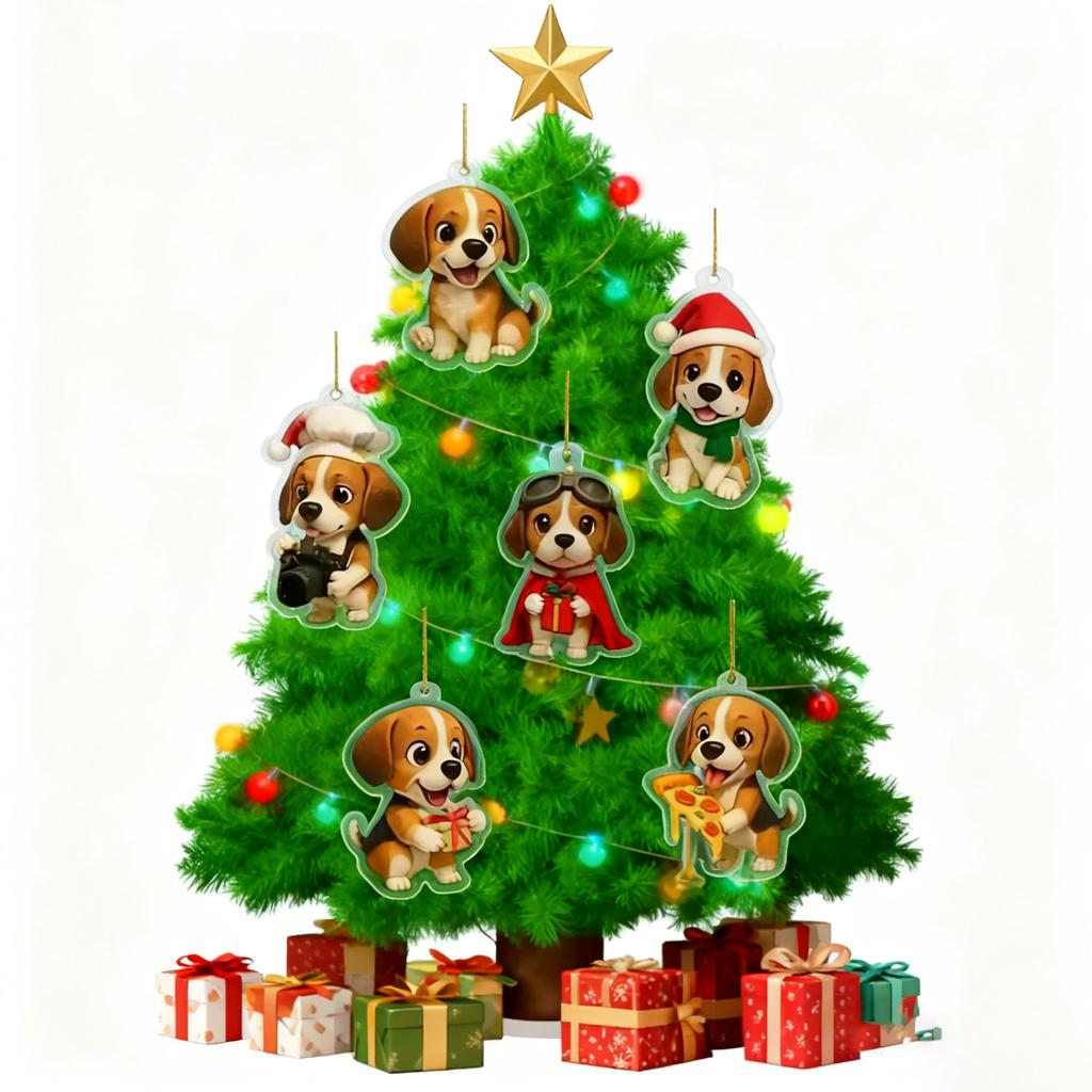 2D Flat Acrylic Mystery Box 24pcs Pendant With Airplane Box Funny Christmas Countdown Calendar