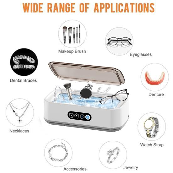 Yousheng Ultrasonic Jewelry Ring Cleaner 650ml Large Capacity Ultrasonic Cleaning Machine 3 Time Modes Professional Ultrasonic Cleaner