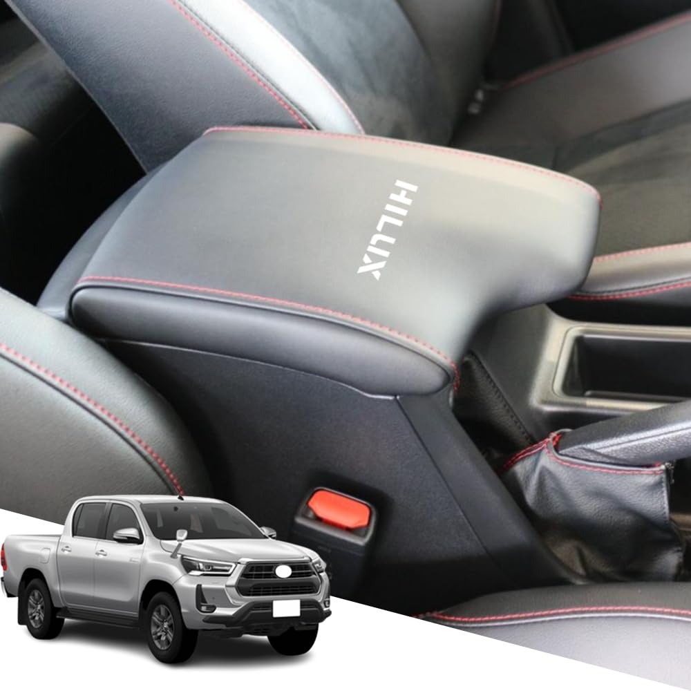 

Hearsheng Кожаная накладка на подлокотник для Toyota Hilux GUN125 Сентябрь 2017 и далее, на заказ, для защиты салона от и с легким дизайном с красной накладкой/консолью