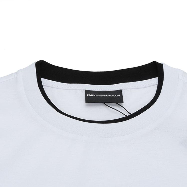 Emporio Armani Ss23 Pullover Solid Color Round Neck Short Sleeve T-Shirt Men Tops White 3G1TL8-1JTUZ-F106