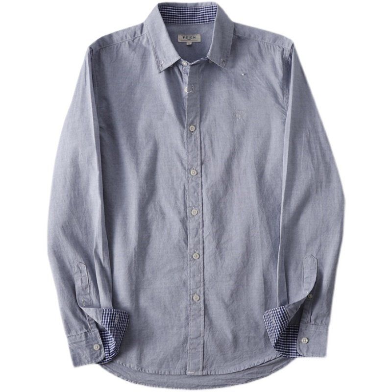 Three Pieces Per Person! Export-Grade Oxford Fabric Solid Color Business Casual Versatile Men's Long-Sleeve Shirt, Loose Fit, Trendy Men's Shirt