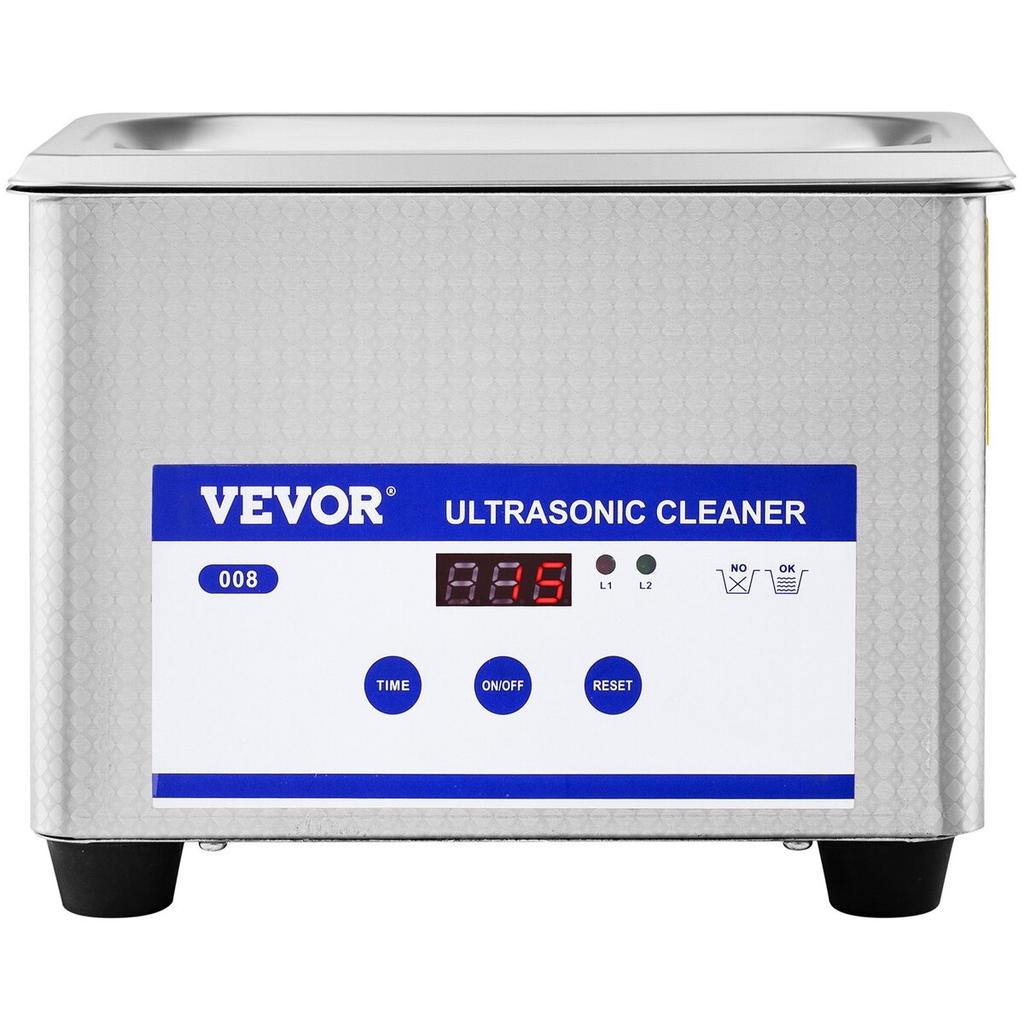 0.8L Ultrasonic Cleaners Digital Heater Timer for Cleaning Jewelry Cleaning Eyeglass 35W Stainless Steel for Commercial Personal Home Use