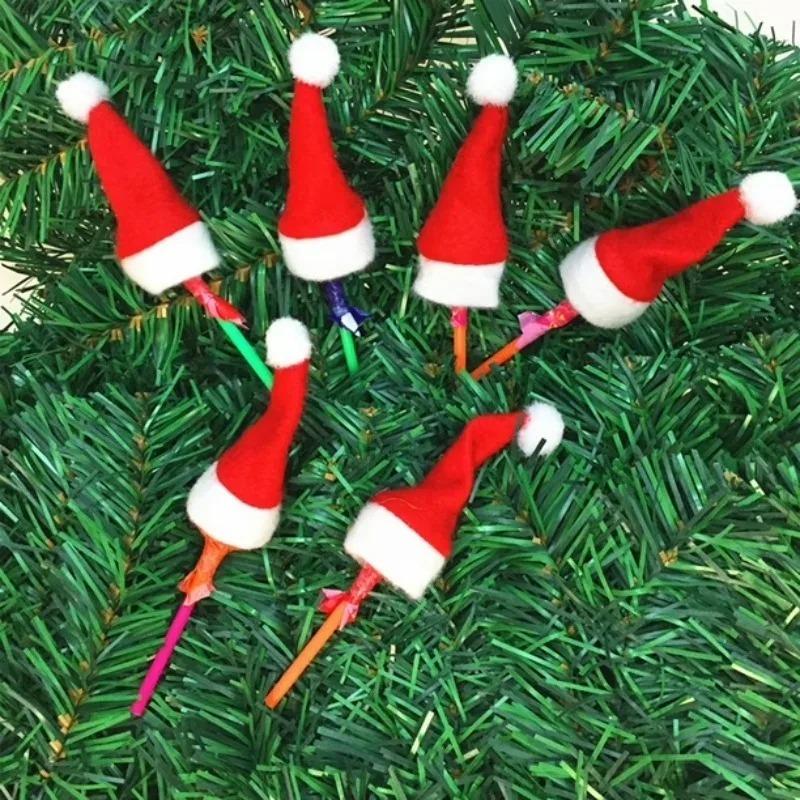 5/100pcs Mini Christmas Wine Bottle Hats Soft Velvet Santa Hats Non Woven Fabric Xmas Party Decor Table Wine Bottle Decoration