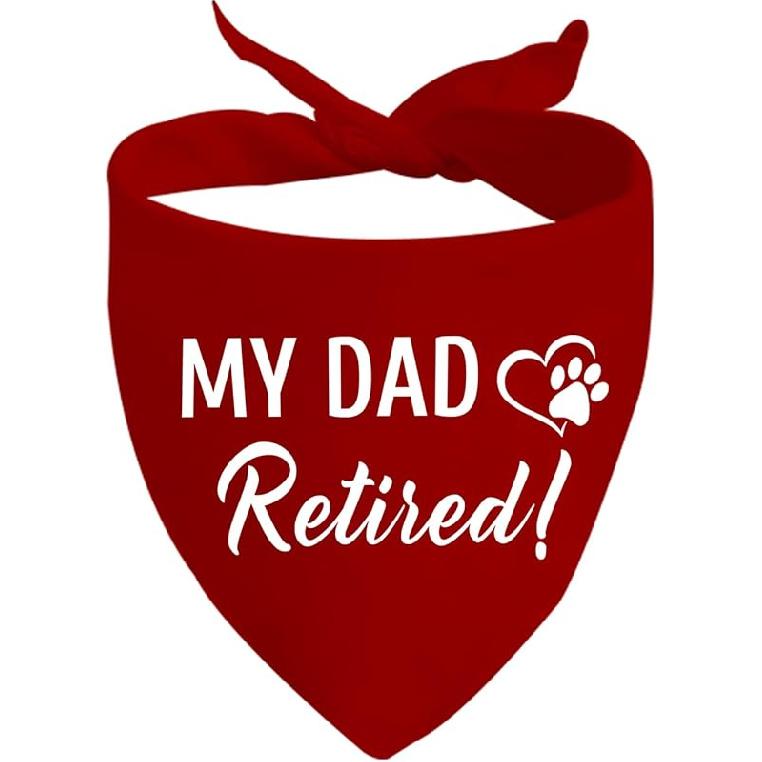 JXGZSO 1 Piece Retirement Gifts My Mom/Dad Retired Dog Bandana Dog Retired Friend Pet Puppy Gift (Mom Retired D) Dad Retired D
