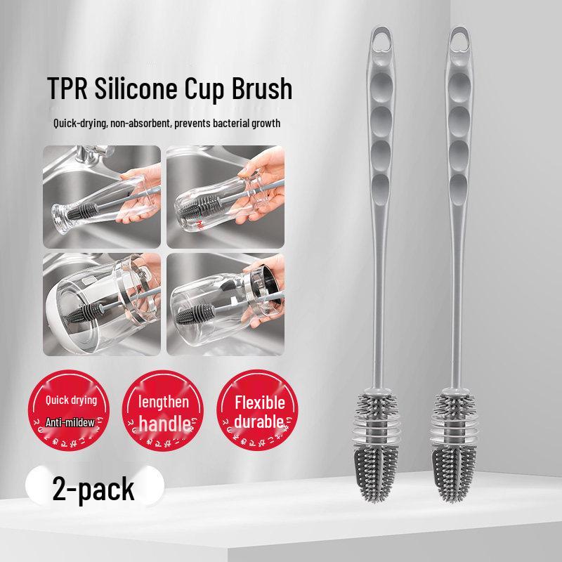Japan Cup Milk Bottle Brush - Multi-Functional, Long Handle, No Dead Corners, Kitchen Cleaning Tool.