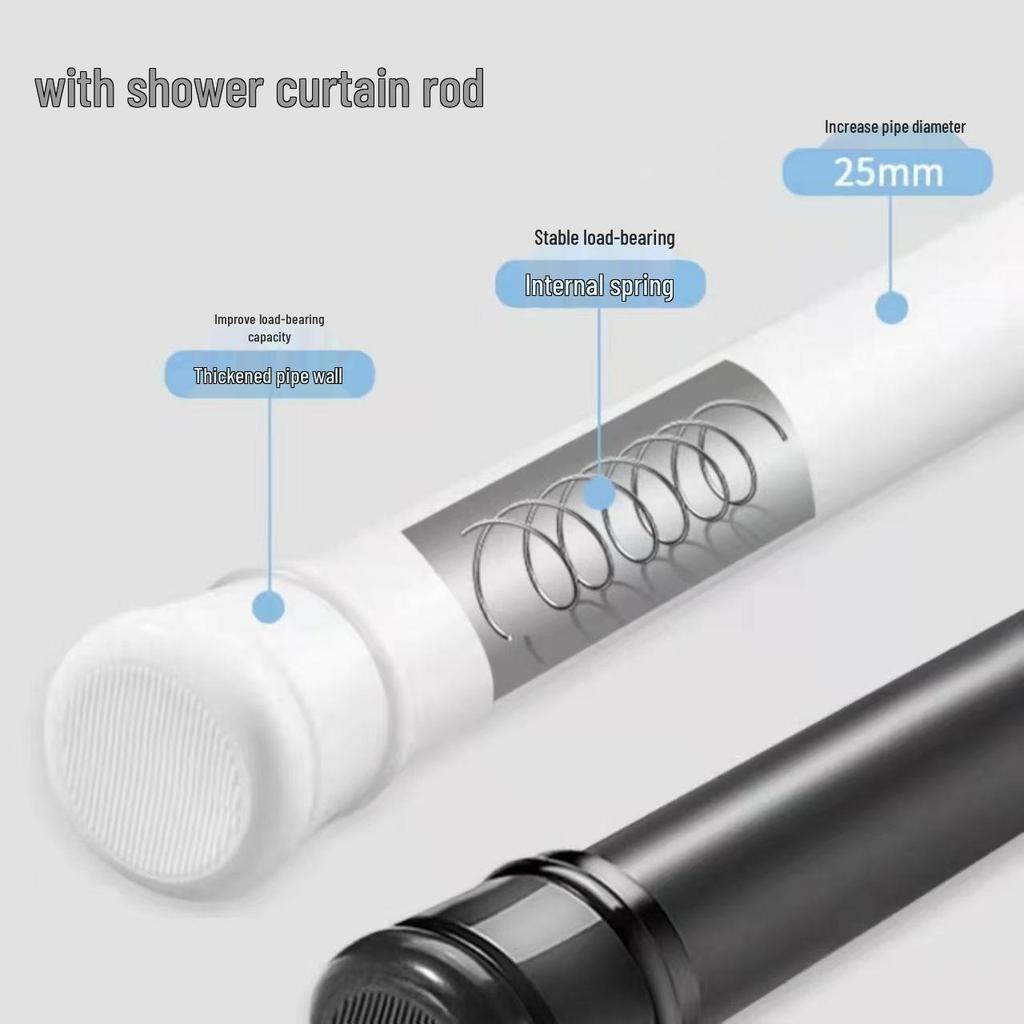 Telescopic No-Drill Retractable Rod for Clothes Drying & Shower Curtains