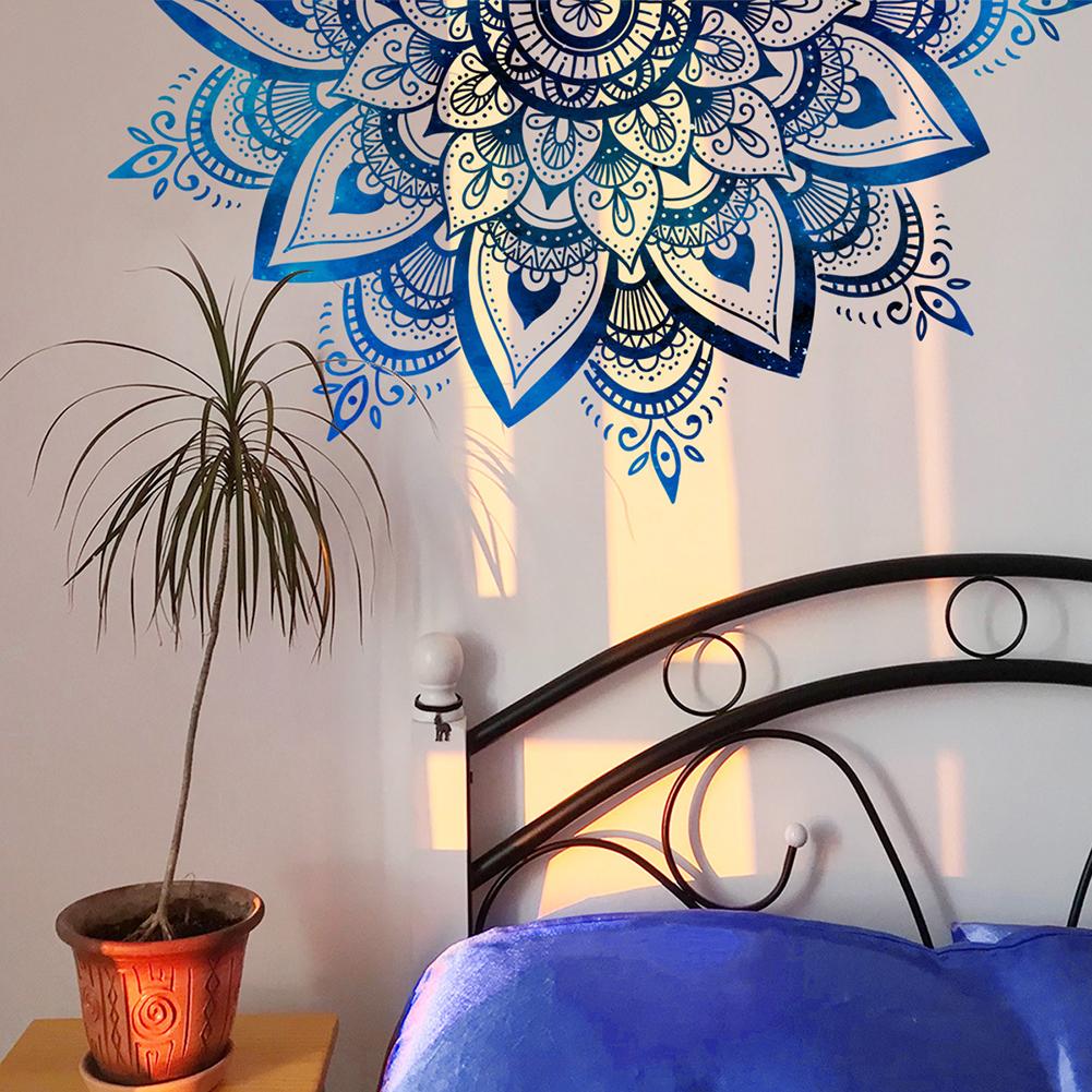 Vinyl-Wandaufkleber mit Mandala-, Lotusblumen- und Stechapfelmotiven für flache Wände, Glasoberflächen, Türen und Raumdekoration