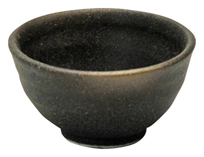 Mino ware sake set of black rust cups, 3, finish, 403-19-41E(3)