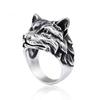 1 Vintage Wolf Head Ring For Men - Trendy Animal-Inspired, Exaggerated, Bold, Hip-Hop Style,  Open Ring