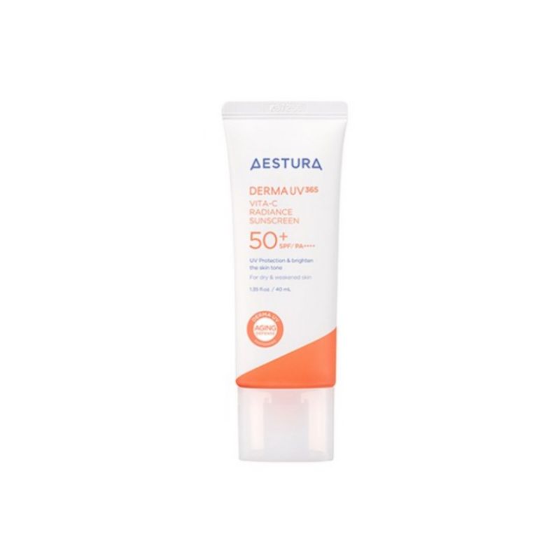 AESTURA Derma UV365 Vita-C Radiance Sunscreen 40ml (Sensitive Skin Moisture Barrier Sun Block, Daily Brightening UV Defense)