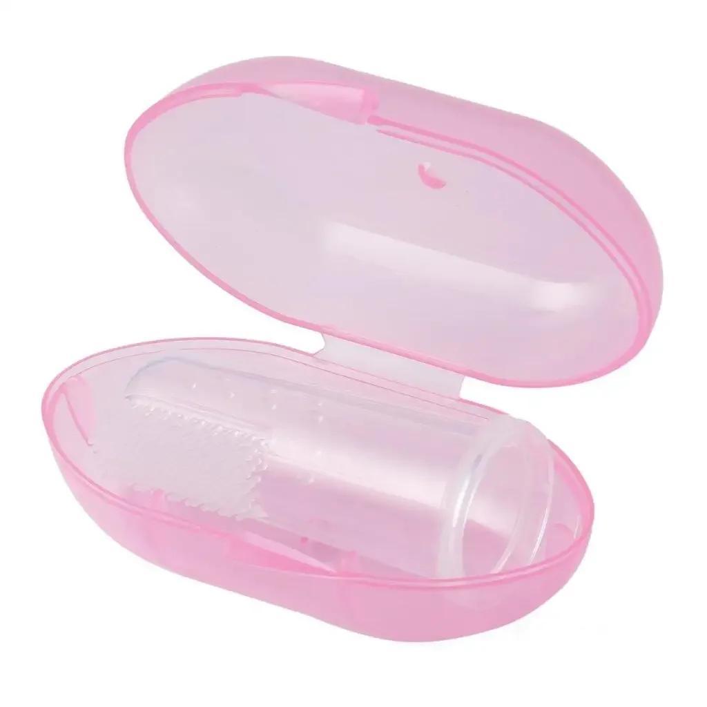 1Pcs Baby Kids Finger Soft Silicone Gum Teeth Clear Deciduous Infant Toothbrush Cleaning Massage Baby Finger Toothbrush With Box