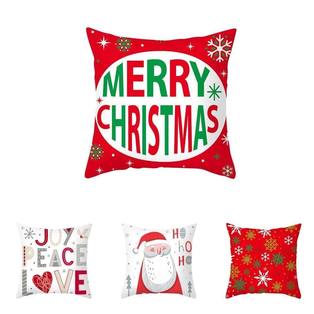 Capa de Almofada Festiva de Pai Natal de Natal com Veludo Super Macio de Pele de Pêssego Para Decoração de Casa