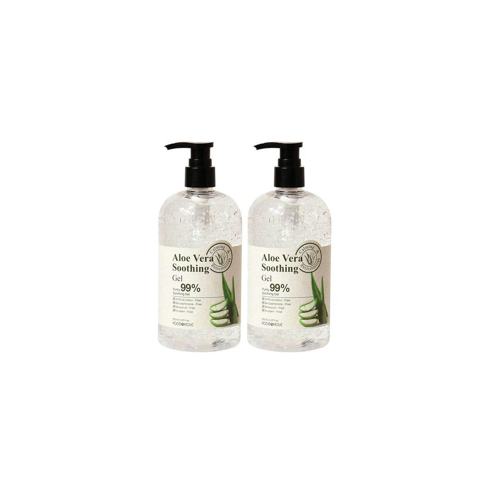 (2 pièces) Gel apaisant à l'aloe vera FoodaHolic 500 ml