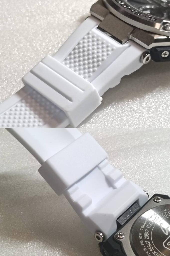 CASIO Rubber GST Compatible with [ ] G-SHOCK Strap, Waterproof, White, (Compatible GST)