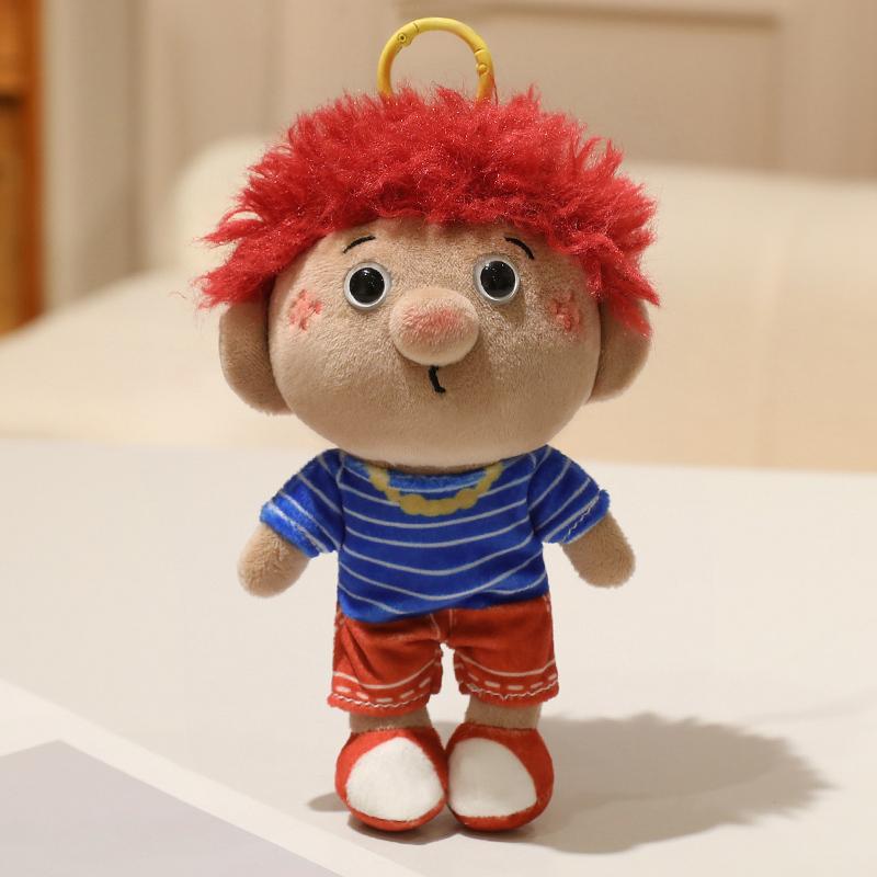 1419Cm Cute Human Figure Plush Pendant Stuffed Colorful Hair Male Female Keychain Decor Plushie For Bag Present