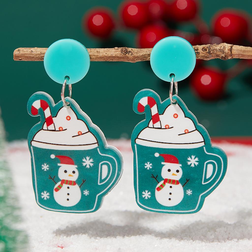 Christmas Series Popular Funny Red Cap Cute Sweater Snowman Pants Drop Earrings for Women unique design Jewelry Present