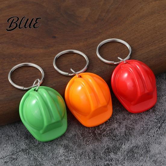 Mini Helmet Keychain 5Pcs Security Keychain Simulated Construction Key Ring Holder Decorative Pendant for Backpacks Handbags Plastic Chain