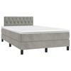 Box Spring Bed with Mattress Light Grey 120x190 cm Velvet