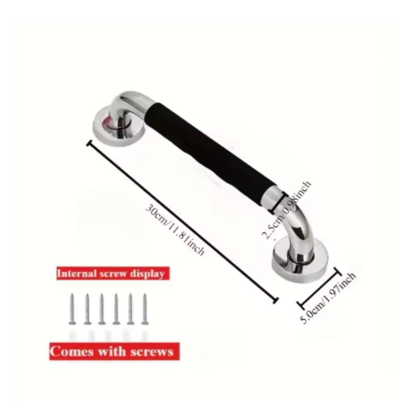 

Ручка для душа из нержавеющей стали с нескользящей силиконовой ручкой, 12/16 дюймов, повышает безопасность в ванной для пожилых и людей с ограниченными возможностями