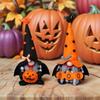 Cute Halloween Gnomes Figurine With Bat Wing and Pumpkin Design Plush Doll for Home Party Shop Desktop Shelf Decors