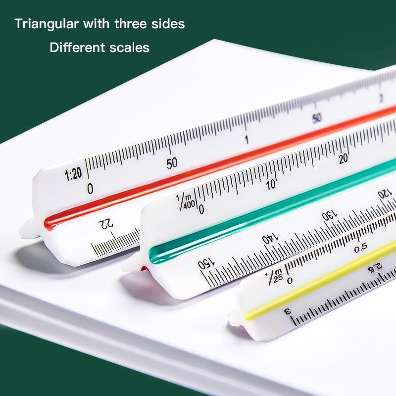 30cm Triangular Scale Ruler Drafting Measure Tool for Architects Engineers Students Drawing Straight Ruler Stationery Supplies
