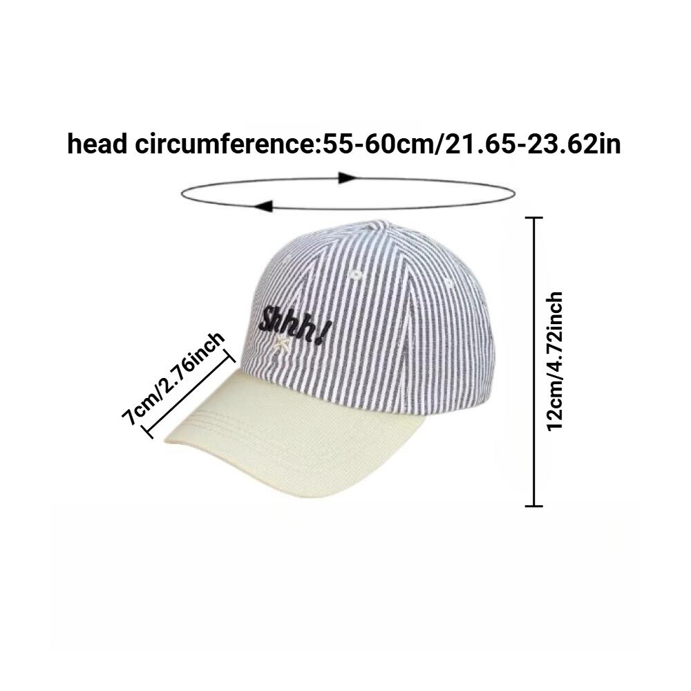 Wide Brim Letter Embroidered Baseball Cap, Cotton Color Block Stripes Hat For Men Women Outdoor Korean Fashion Casual Headwear