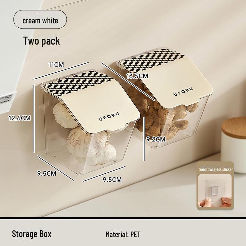 Coș suspendat impermeabil Uforu cu capac pentru depozitarea cepei, ghimbirului și usturoiului, fără găurire
