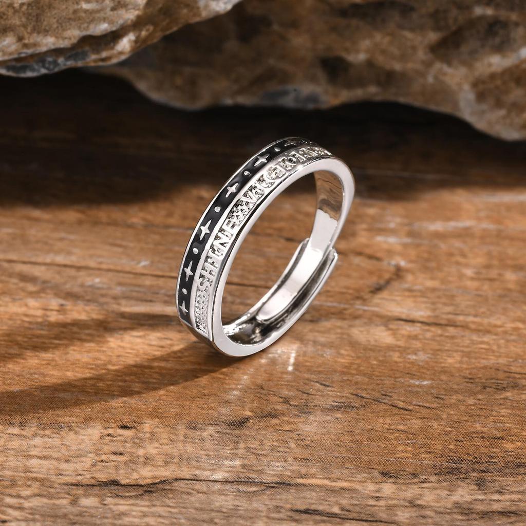 Star And Dot Pattern Shine Victory Man Rings Adjustable Opening Ideal Gifts For Dad Boyfriend Couple Valentine's Day Gift