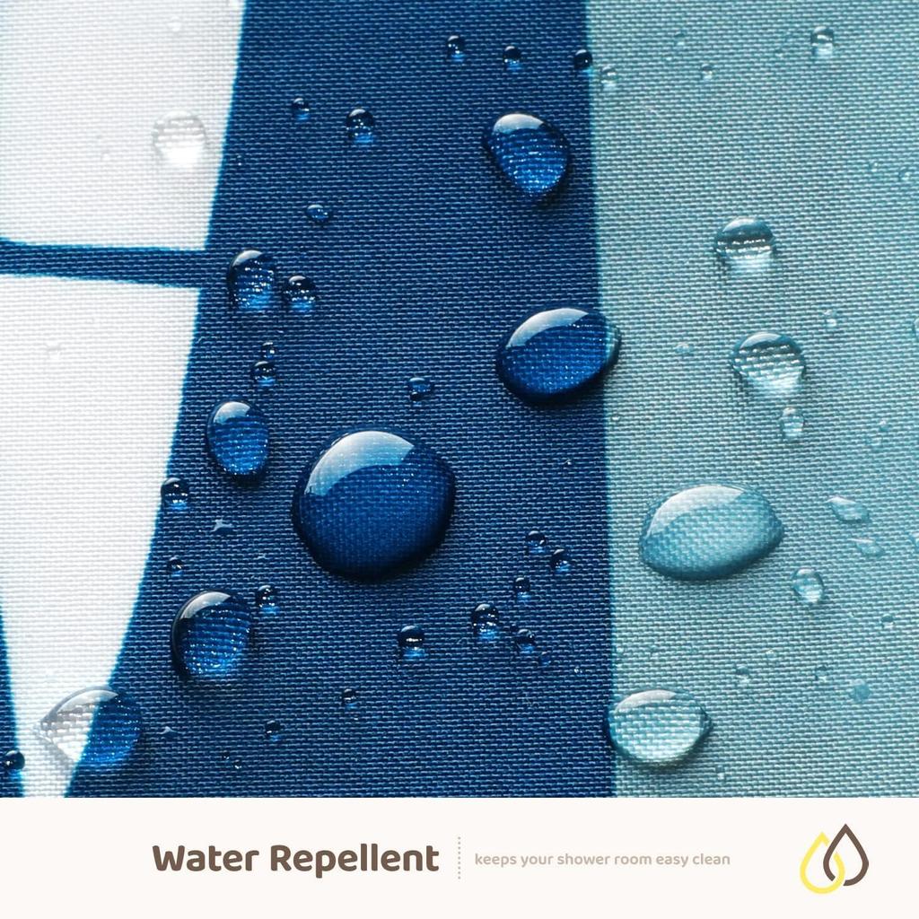 Xxuan Home 72 X 72 Fabric Shower Curtain for Bathroom, Nautical Coastal Waterproof Shower Curtain with Hooks, Sailboats