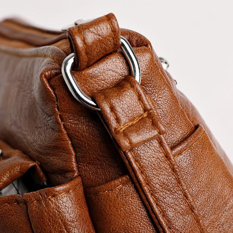 Middle-aged And Elderly Women's Bag Large Capacity Shoulder Bag Middle-aged Soft Leather Mother Bag