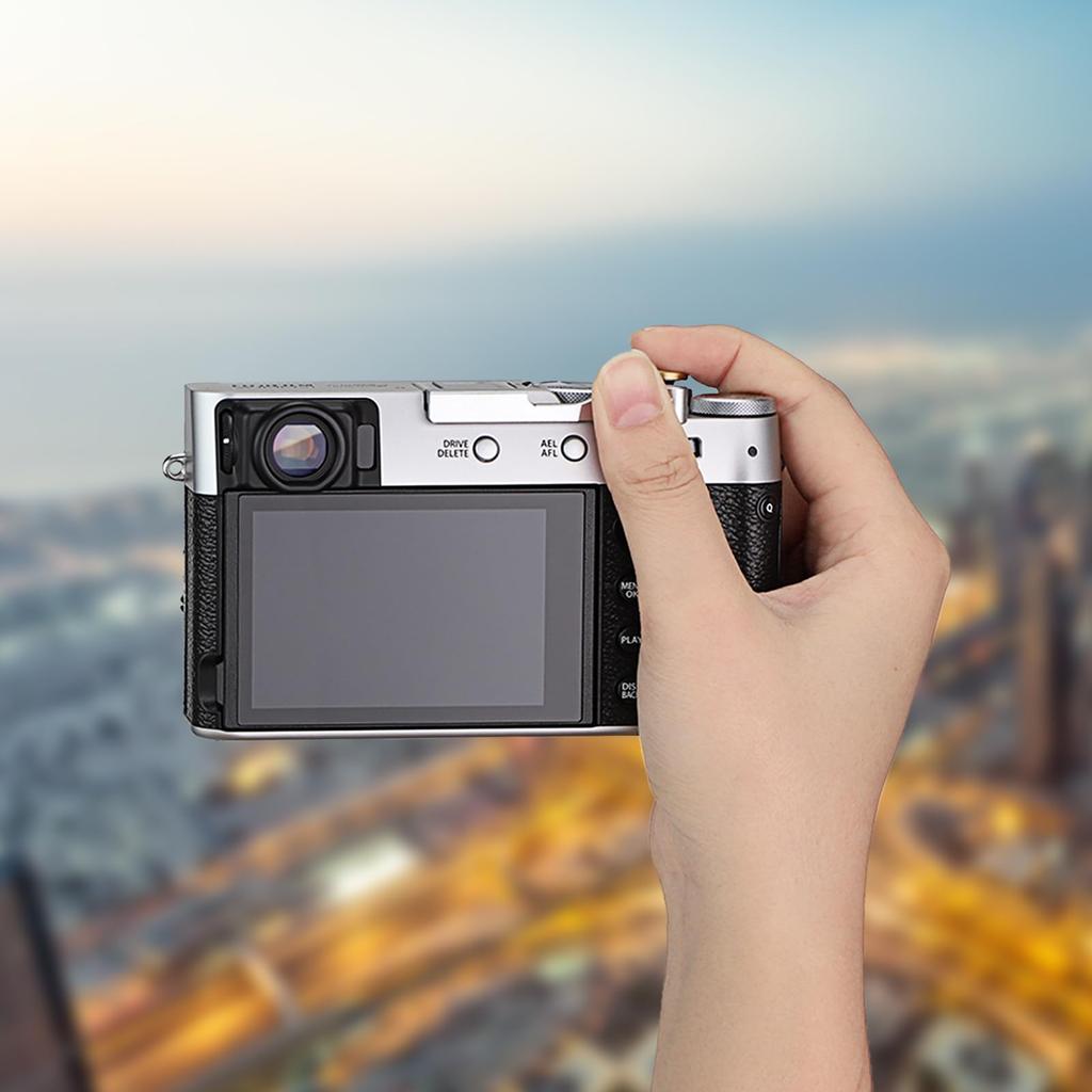 Haoge Metal Hot Shoe Rest Hand Grip for Fujifilm X100VI and X100V Silver THB-X2S Thumb-Up Cameras,