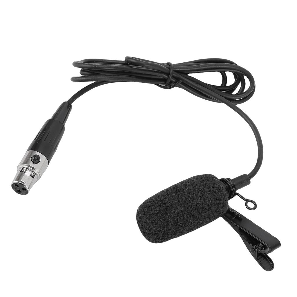 Lavalier Lapel Condenser Microphone 3 Pin XLR Cable Comfortable Clip On Lapel Mic for Speech Performance