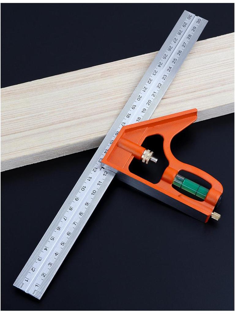Stainless Steel Adjustable 90°/45° Angle Ruler for Woodworking