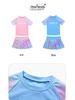 2024 Kids' Split Skirt Swimsuit - Short-Sleeved, Summer Beach Sunscreen for Girls