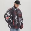 Unisex Oversized Winter Cotton Puffer Jacket With Full Print Streetwear Style Teens Adults