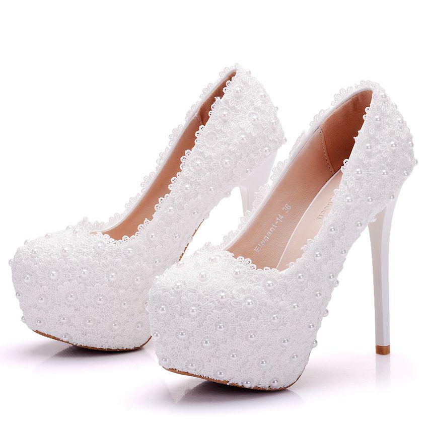 white flower heels