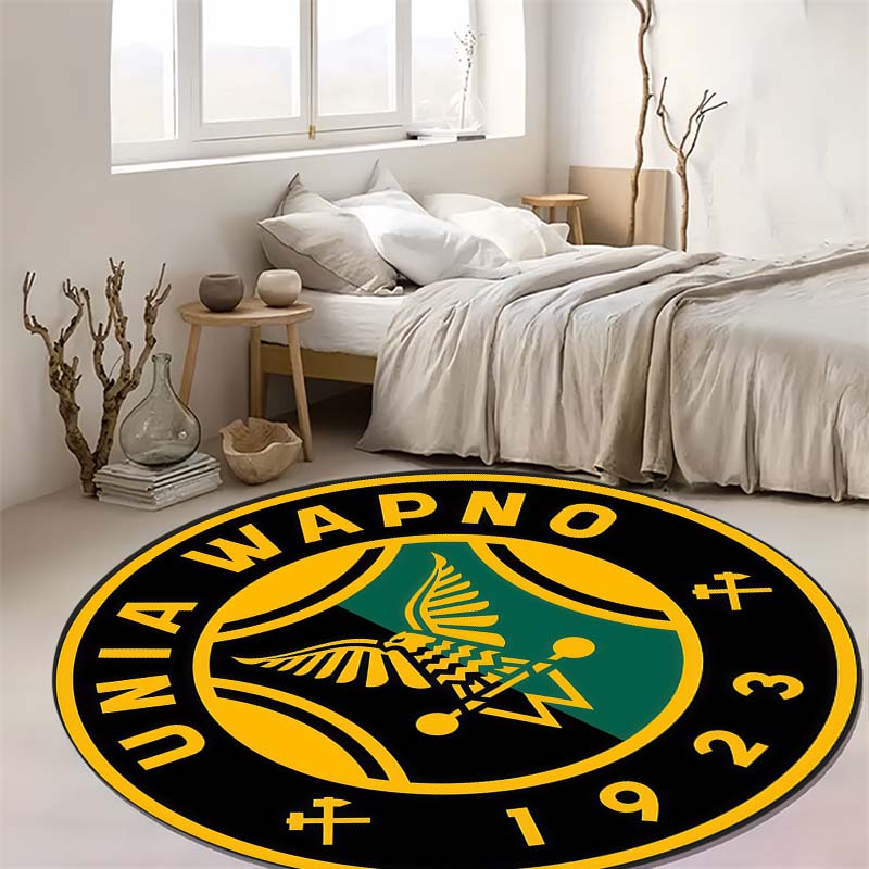 Unia Wapno Adler-Emblem Runder Teppich Polnischer Fußball Runder Boden Teppich Sportfan Wohnzimmer Schlafzimmer Heimdeko Matte