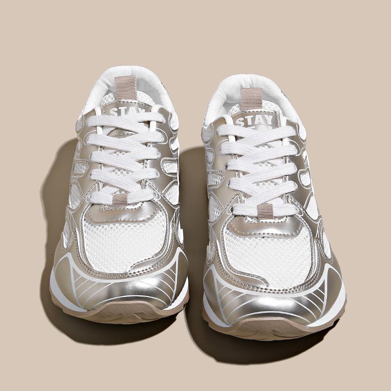 

Mesh casual sports shoes women s spring and summer new lightweight and versatile breathable dad shoes soft-soled running shoes 40 золотий