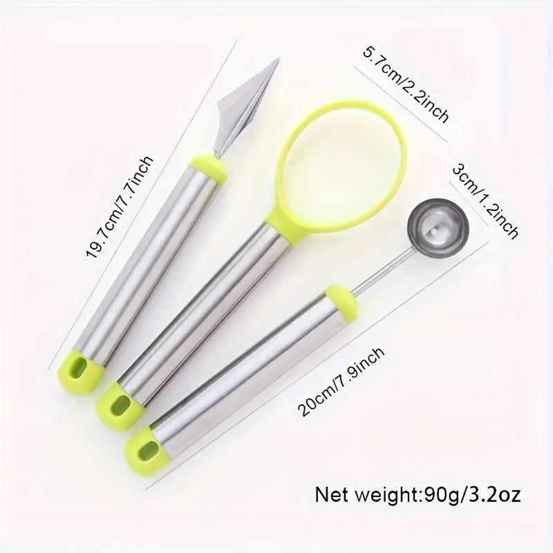 A Stainless Steel Watermelon Spoon, Fruit Carving Set, Multi Purpose Fruit Spoon, Fruit Cutter, Ice Cream Spoon, Multi Function Long Handled Spoon,