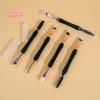 1Pc Mini Dual Ended Makeup Brush for Eyebrow Eyeshadow Eyeliner with Dust-proof Cover - Contouring Cosmetic Tool