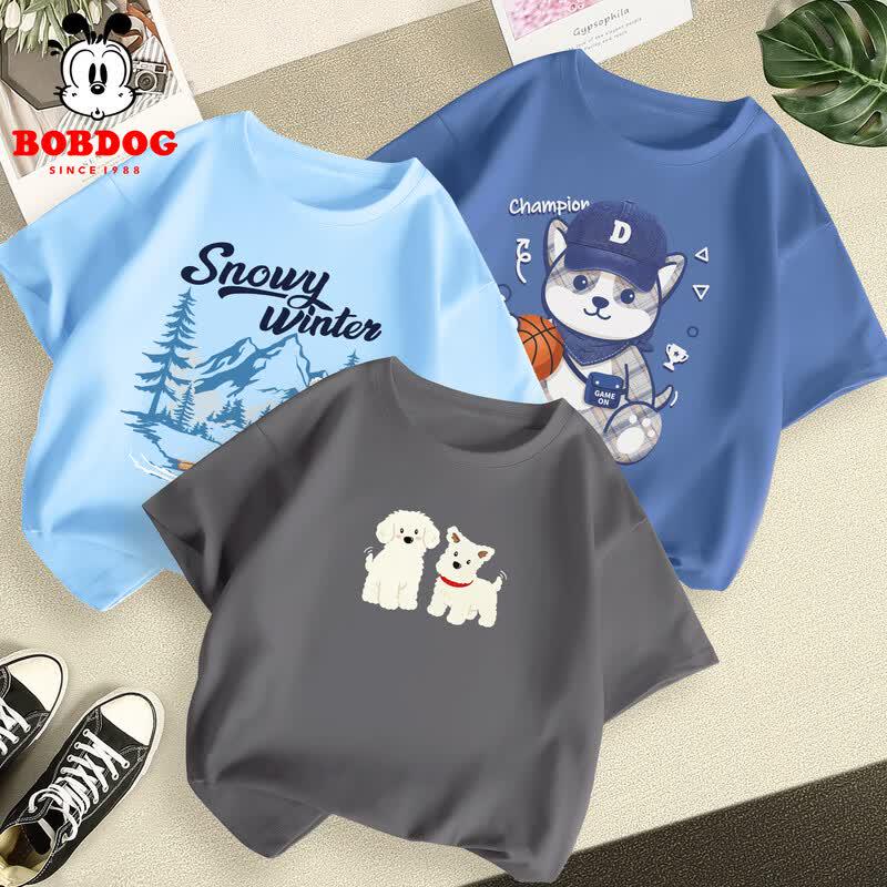 Babudou Boy s Summer Breathable Cotton Short Sleeve T-shirt 130