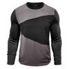 Men'S Round Neck Contrasting Loose Casual Long Sleeved Shirt