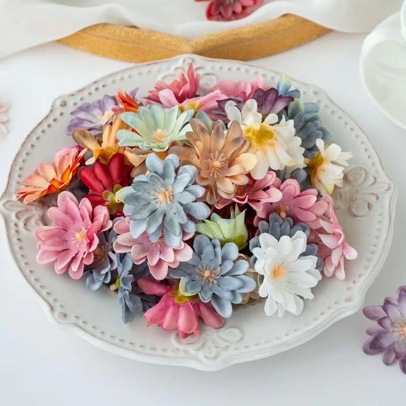 Silk Artificial Flower Chrysanthemum Blossoms Wedding Garden Bridal Bouquet Wreaths Home Vase Table Decor Diy Scrapbook Gift Box