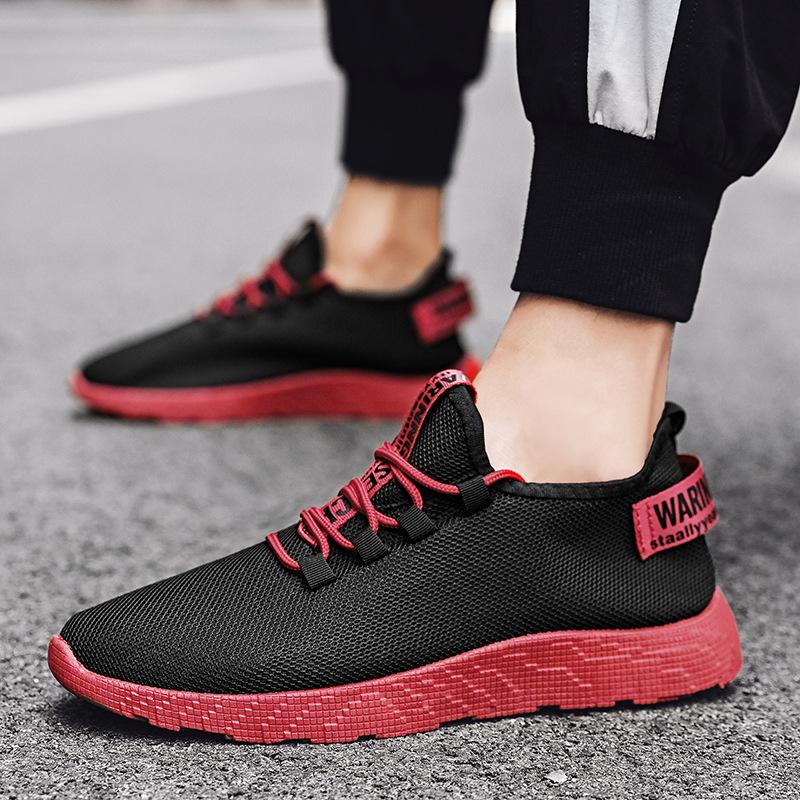 Men's shoes 2021 summer breathable trendy shoes casual shoes versatile flying woven men's shoes canvas running sneakers large size