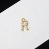 Copper-Plated Gold Micro-Inlaid Diamond English Letter Pendant: 26 Charm Options for Necklaces or Earrings