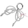 Stylish Bowknot Keychain Fashionable Heart Bag Pendant Phone Charm Keyring Elegant Accessory for Girls and Ladies